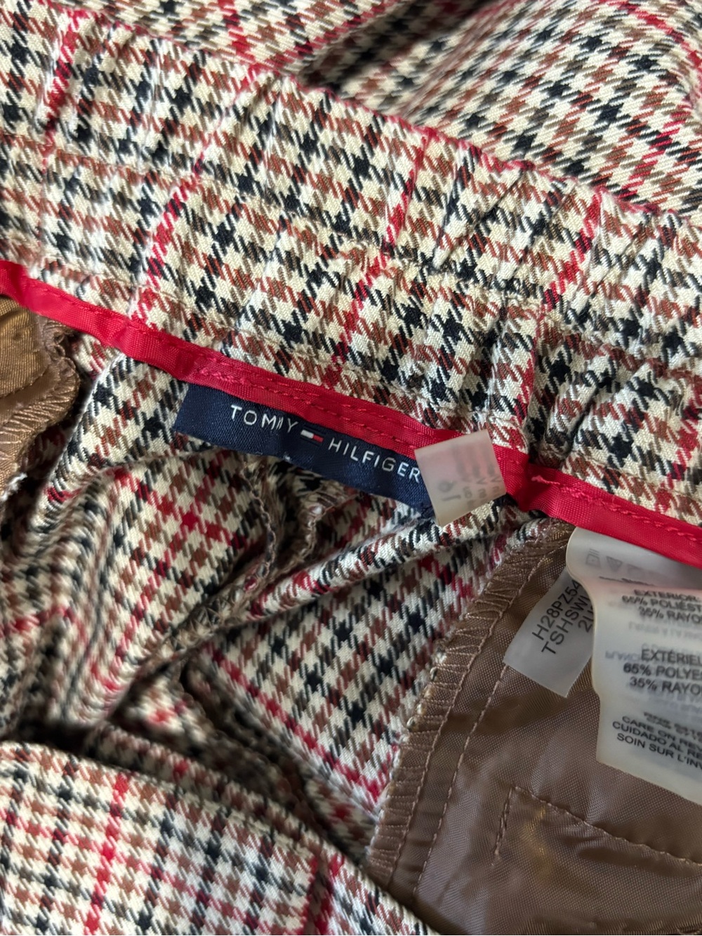 Tommy Hilfiger Brown Glen Plaid Cropped Slim Pants - Picture 12 of 14